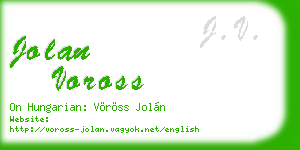 jolan voross business card