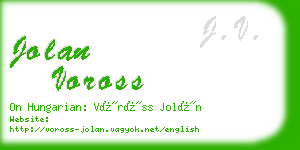 jolan voross business card